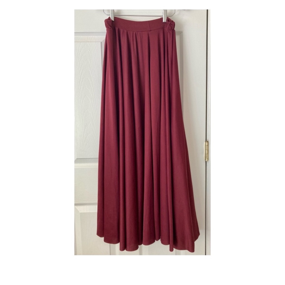BOGO Ladies Ballet Dance Skirt ~ Maxi circle burgundy sz S/M